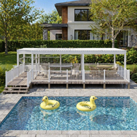 Villa Exclusive - Gazebo en aluminium de luxe - Pavillon d'ombrage extérieur avec finition écologique pour une décoration de cour inspirée de la nature