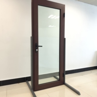 Puerta de entrada moderna de doble cristal con acabado de aleación de aluminio para patio de casa