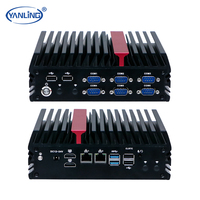 Mini PC AMD Ryzen Embedded R2314 Tanpa Kipas 6COM 4x RS232 2x RS485 6x USB 2x GbE 12-24V DC TPM 2.0 Watchdog untuk Robotika AGV