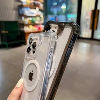 2024 nouveau Design clair Transparent magnétique antichoc étui de téléphone pour iphone 16 15 Pro Max étui magnétique dur pour étui apple