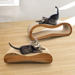Papan goresan kucing 2 In 1 kombinasi karton bergelombang goresan kucing tempat tidur melengkung kardus bergelombang - Product Image 3