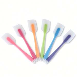 USSE-Herramienta de pastel de madera reutilizable, juego de espátula de silicona para hornear, flexible, semitransparente, resistente al calor, para decoración de cupcakes, cumpleaños - Product Image 1