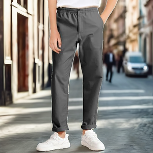 Pantalon cargo homme coupe droite ample style hip-hop avec poches, 100% coton teint en pièce, décontracté élégant et léger - Product Image 2