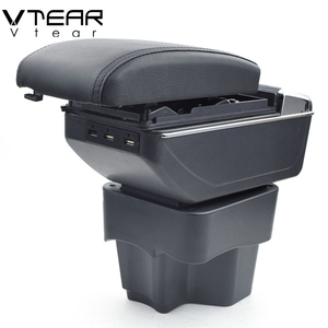 Vtear-reposabrazos para <span class=keywords><strong>Kia</strong></span> <span class=keywords><strong>Rio</strong></span> K2 con carga USB, caja de almacenamiento de doble capa, almacenamiento central, reposabrazos <span class=keywords><strong>interior</strong></span>, accesorios - Product Image 4