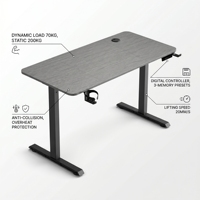 Model AX electric standing desk Height adjustable Gaming Table Gaming Workstation With Headphone Hook Cup Holder LED Display