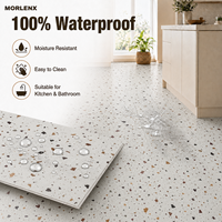 MORLENX Terrazzo-Look SPC-Bodenbelag Umweltfreundlich Wasserdicht Rutschfest Starrer Kern Klick-Vinylfliesen für Büro Schule Gewerbe