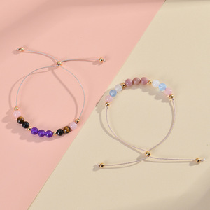 Braccialetto per la <span class=keywords><strong>Gravidanza</strong></span> con Perline di Rodonite Rosa Naturale 6mm, Braccialetti in Cristallo di Pietra di Luna e Quarzo Rosa per l'Equilibrio Emotivo Femminile - Product Image 6