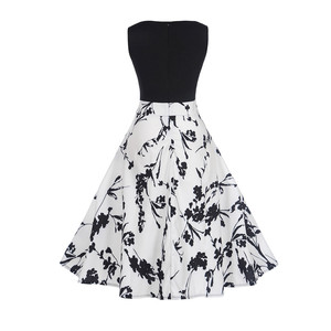 YSMARKET Damen Sommerkleid in Kontrastfarben mit Blumenmuster, Retro-Schwingkleid, Lässiges 50er Jahre Vintage <span class=keywords><strong>Rockabilly</strong></span> Kleid, Vestidos - Product Image 4