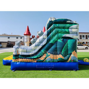 Château gonflable de qualité commerciale, dinosaure, <span class=keywords><strong>dragon</strong></span>, château gonflable extérieur, combo avec toboggan pour enfants - Product Image 3