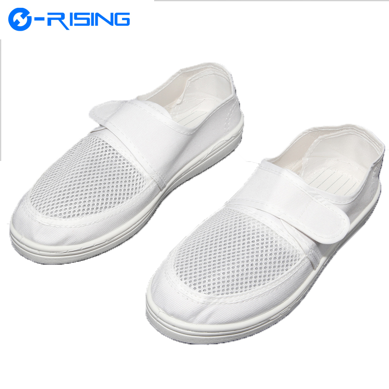Дышащая парусиновая сетчатая безопасная обувь для чистых помещений; Парусиновая обувь ESD