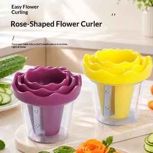 Cortador en espiral de verduras con forma de rosa, herramienta manual para tallar frutas, para decorar ensaladas de pepino y zanahoria - Product Image 4