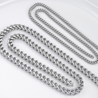 Chaîne en acier inoxydable en gros, hypoallergénique et durable, pour hommes, style punk, populaire, pour la fabrication de bijoux et colliers