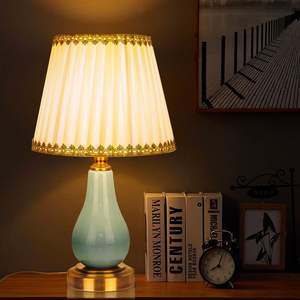 High-End American Retro Style Table <b>Lamp</b> European Ins Style <b>Bedside</b> and Desktop Ceramic Fabric <b>Lamp</b> for Children's Dormitory - Product Image 5