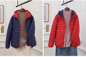 Giacca Imbottita Reversibile da Donna Ultraleggera con Cappuccio, Calda e Leggera, Vendita Promozionale - Product Image 3