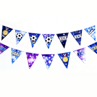 Matériel d'emballage de qualité supérieure pour les fêtes et les célébrations, bannière en papier, éléments de football, guirlandes de drapeaux triangulaires