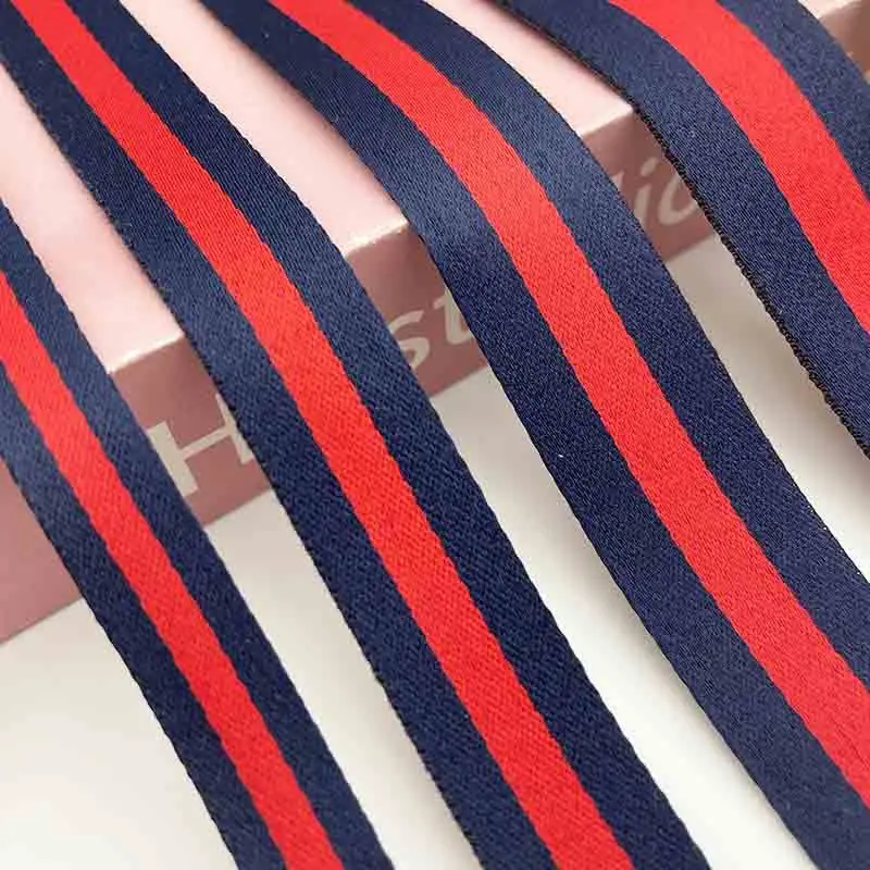 Correas de poliéster a rayas coloridas de 20-70mm para accesorios de costura correas de ropa de moda correas de poliéster a rayas recicladas
