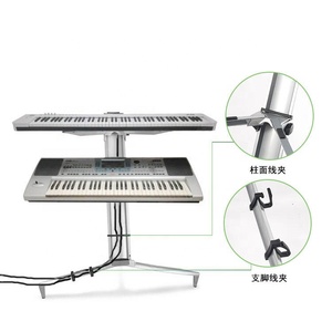 Support de clavier à <span class=keywords><strong>2</strong></span> niveaux en aluminium <span class=keywords><strong>pour</strong></span> colonne portable de studio professionnel <span class=keywords><strong>pour</strong></span> piano à clavier - Product Image 2