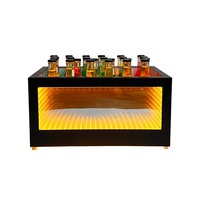 Seau à glace carré en acrylique avec lumière LED RVB colorée, rechargeable, étanche, refroidisseur de bière et de champagne pour les soirées en boîte de nuit