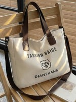 Sac fourre-tout en toile personnalisé pour femmes, grande capacité, multi-poches, sac bandoulière avec fermeture éclair, sangle réglable