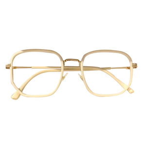 Ánh Sáng Màu Xanh Chặn Người Đàn Ông Phụ Nữ Kim Loại Kính Quang Học Lớn Khung Rõ Ràng Ống Kính Ins Màu Be Sinh Viên Quảng Trường Thời Trang Chất Lượng Cao - Product Image 4