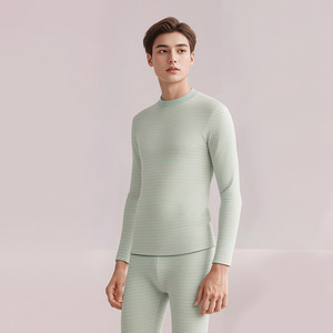 <span class=keywords><strong>Conjunto</strong></span> de <span class=keywords><strong>Ropa</strong></span> <span class=keywords><strong>Interior</strong></span> Térmica para Parejas, Hombre y Mujer, Poliéster y Elastano, Antibacteriana, Gruesa, a Rayas, Otoño, Personalizable - Product Image 4