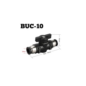 Connecteur rapide pneumatique <span class=keywords><strong>BUC</strong></span> 10 mm à enfoncer, vanne manuelle à interrupteur rotatif, bille manuelle à limitation de courant - Product Image 2