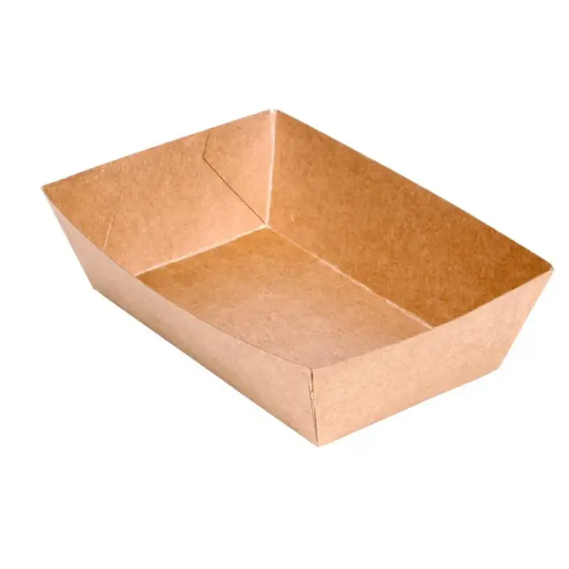 HEECO Food Grade Disposable Paper Tray Packaging Food Waterproof and Oil Proof Custom Paper Food Tray