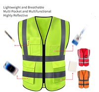 Gilet de sécurité réfléchissant haute visibilité personnalisé, multi-poches, imperméable, vêtements de travail, veste avec logo personnalisable