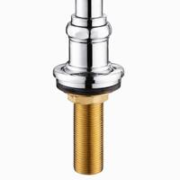 Robinet à commande au pied sans poignée, bec col de cygne, eau chaude, valve à pédale rouge simple, corps en laiton, sortie en acier inoxydable, usage commercial