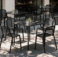 Table de salle à manger carrée blanche moderne pour restaurant, jardin et terrasse, vente en gros directe usine