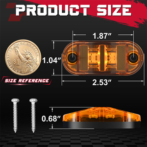 20 Pezzi Luci Laterali LED Ovali Giallo Ambra per Segnalazione e Marcatura, per Camion e Rimorchi - Product Image 2