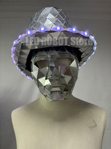 Nuevos zancos Walker para hombres LED espejo disfraz conjuntos para DJ Cosplay sombrero y máscara escenario baile fiesta carnaval Halloween Navidad fiesta - Product Image 6