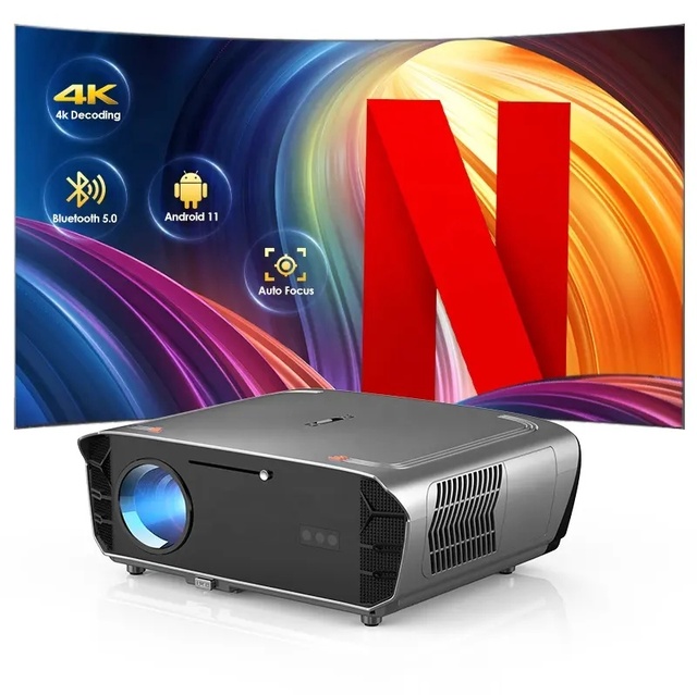 Projector Home Theater Support 4K Smart TV Full HD Beam Wifi Android TV 14 Netfliex Google Voice Control