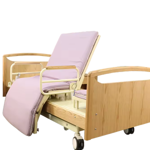 Luxushaushaltsbett komplett aus Massivholz Eiche Kopfteil hochelastische Schwammmatratze hochwertiges Krankenhausbett - Product Image 2