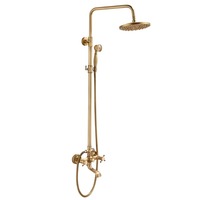 Ensemble de robinetterie de douche en laiton massif de style rétro français, avec pomme de douche grande pression, pour salle de bain à usage domestique, style mi-siècle