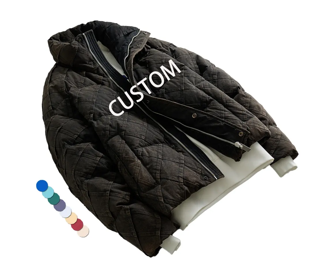 OEM Design personalizzato piumino stampato per gli uomini su misura Logo giacca invernale per gli uomini con tasca da uomo Bubble piumino