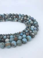 Perles en pierre naturelle de haute qualité en gros, perles en pierre de Larmar, pour la fabrication de bijoux, boucles d'oreilles, bracelets, colliers, œil de chat bleu