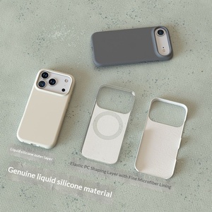 Funda Protectora de Silicona Líquida Compatible con 17 Pro/17 Air/16 PM, Antigolpes, Color Puro, Mate - Product Image 1