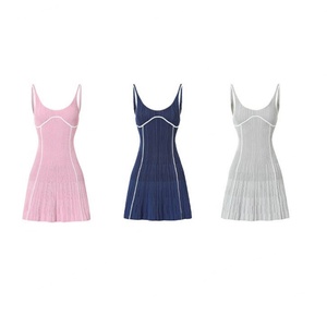 Robe de tennis, pickleball et golf pour femme, respirante, à séchage rapide, tricotée, avec blocs de couleur, broderie 3D personnalisée par le fabricant - Product Image 6