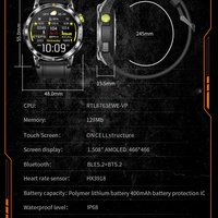 Nuovo Smartwatch Professionale GPS 2025 per Esterni con Schermo HD da 1.5", Braccialetto Impermeabile, Chiamate BT, per Uomo, Compatibile con Android e iOS