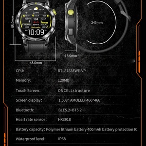 2025New Outdoor Professional <b>GPS</b> Trajectory Smart <b>Watch</b> 1.5"HD Screen Waterproof Bracelet BT Call Smartwatch Men for Android IO - Product Image 5