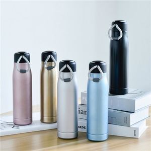Termo portátil de acero inoxidable de 450 ml, a prueba de fugas, de doble pared y vacío, con asa de cuerda. - Product Image 2