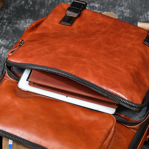 <span class=keywords><strong>Mochila</strong></span> de Viaje Unisex de Cuero Genuino de 18 Pulgadas, con Correa de Hombro Curva y Transpirable, para <span class=keywords><strong>Hombre</strong></span>, Estilo TikTok - Product Image 5