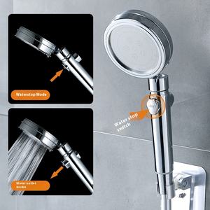 Grand pommeau de douche à main rouge net avec buse d'arrêt d'eau à une clé pour logement de location d'appartement d'AliExpress - Product Image 2