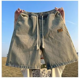 Pantaloncini in Denim Vintage con lavaggio leggero <span class=keywords><strong>per</strong></span> uomo taglie forti larghi dritti <span class=keywords><strong>per</strong></span> l'estate Y2K pantaloni scuri <span class=keywords><strong>Hip</strong></span> <span class=keywords><strong>Hop</strong></span> <span class=keywords><strong>abbigliamento</strong></span> Casual all'ingrosso - Product Image 4