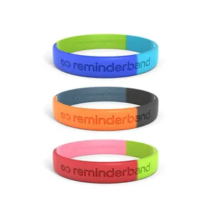 Factory direct custom promotion tie dye blank silicone wristband two color segmented bulk bracelets