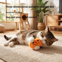 Jouet interactif pour chat en peluche douce fait main, thème Halloween (chauve-souris, fantôme, citrouille) pour l'auto-entretenement
