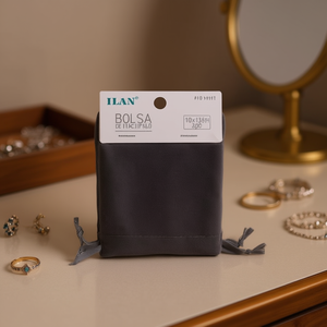 Borsa in velluto Ilan 10x13 cm grigio scuro 2 pezzi per conservare gioielli - Product Image 2