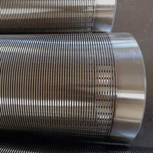 不锈钢约翰逊筛网过滤管槽1.5毫米，带楔形线3x4.6毫米支撑杆4毫米和焊接环