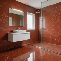 Carrelage de sol en porcelaine vitrifiée brillant 800x800mm, motif veiné marbre, homogène, moderne et luxueux pour villa, salle de bain, salon